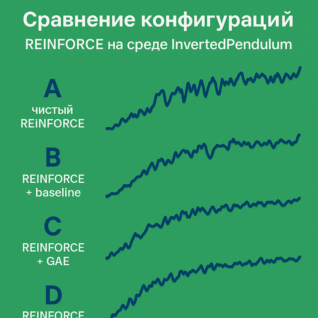 Сравнение разных методов обучения агента в задаче балансировки маятника